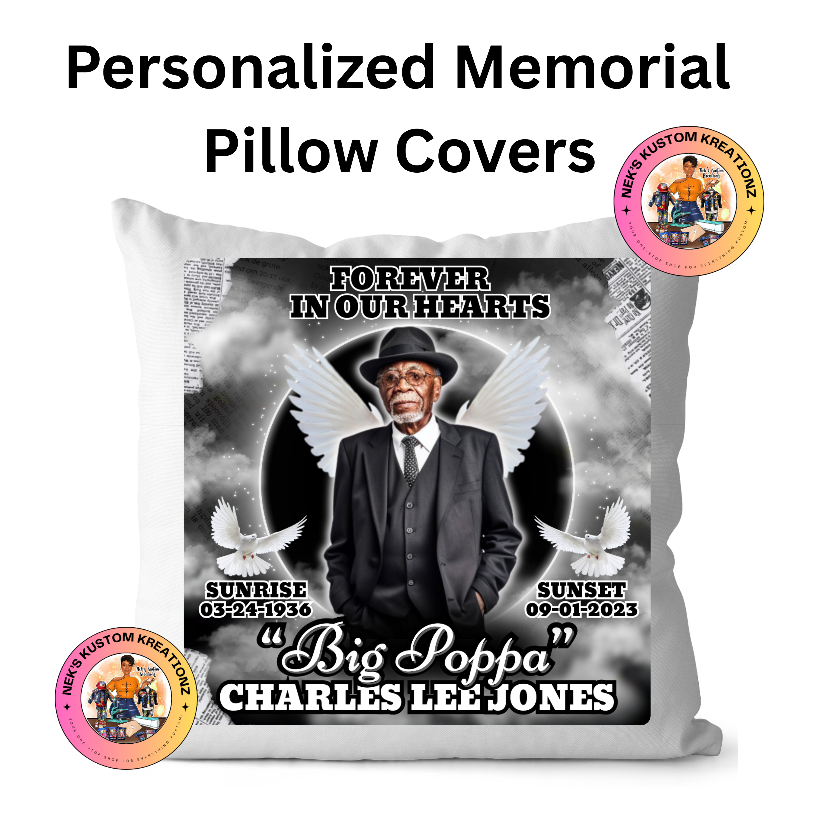Memorial Pillow Cover – Cherish Their Memory