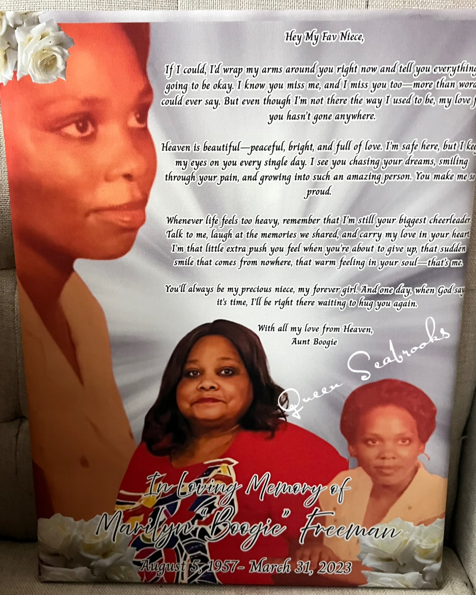 Sacred Memory Custom “Letter from Heaven” Canvas | Personalized Memorial Gift